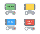 gamecontroller-set-von-gamepads-mit-smar