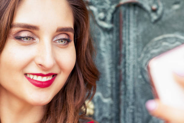 istock Woman is taking selfie. 1219414981