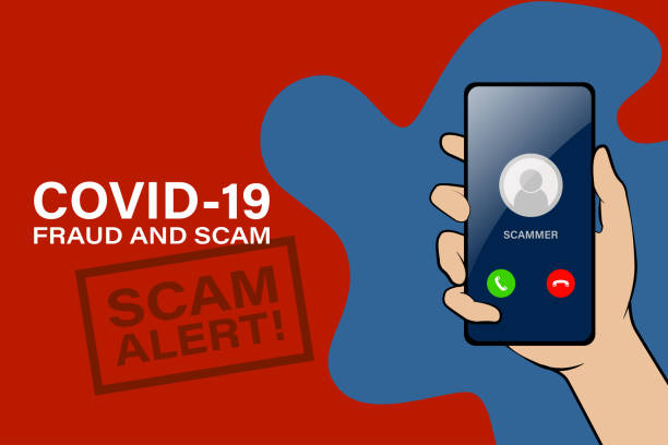 Covid-19 fraud and scam alert Illustration vector: Covid-19 fraud and scam alert top secret illustrations stock illustrations