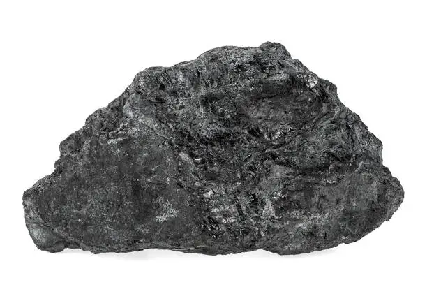 Large coal lump isolated on a white background