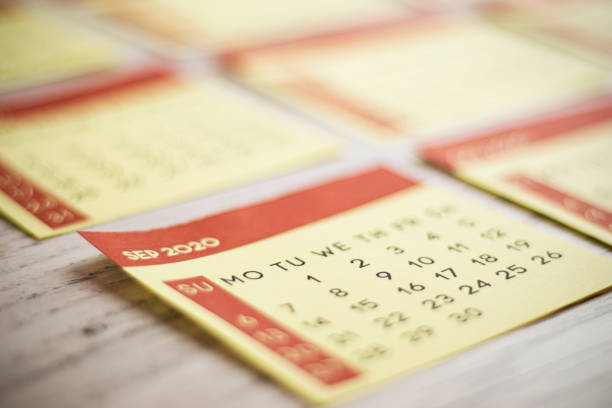 istock Selective Focus Close-Up September 2020 calendar page On The Table 1219422083