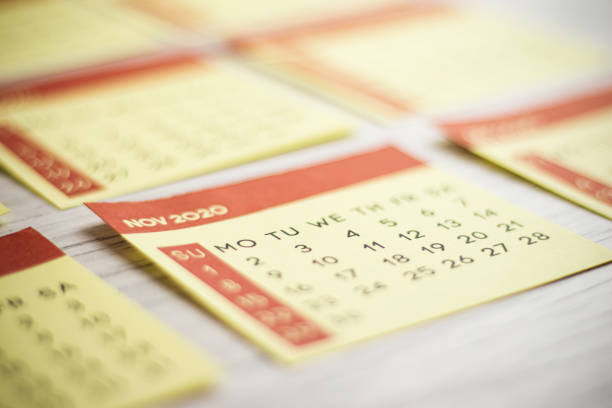 istock Selective Focus Close-Up November 2020 calendar page On The Table 1219422197