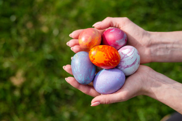 istock Close up of colorful Easter eggs 1219427014