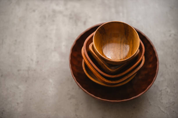 istock Set of  wooden bowls 1219427395