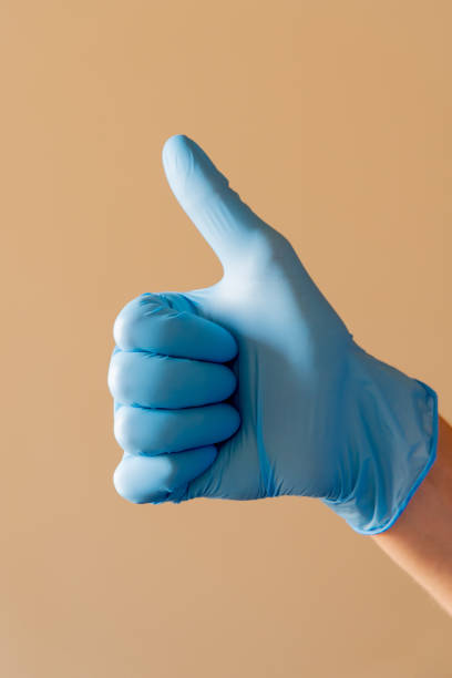istock Illustration for an article on coronavirus. Disposable gloves 1219430126