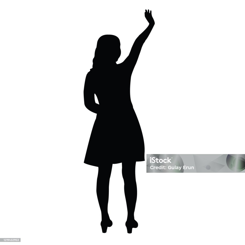 A Woman Body Silhouette Vector Stock Illustration - Download Image Now -  Waving - Gesture, Leaving, In Silhouette - iStock