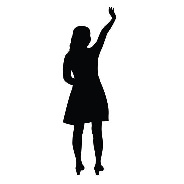 A Woman Body Silhouette Vector Stock Illustration - Download Image Now -  Waving - Gesture, Leaving, In Silhouette - iStock