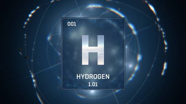 istock Hydrogen as Element 1 of the Periodic Table 3D illustration on blue background 1219434206