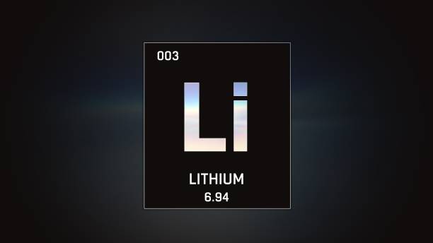 istock Lithium as Element 3 of the Periodic Table 3D animation on grey background 1219434267