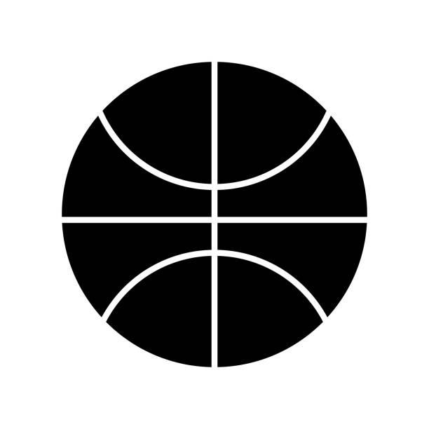 バスケットボール 黒 アイコン フラット デザイン ベクターイラストは、白い背景に分離 - basketball black background nobody isolated点のイラスト素材／クリップアート素材／マンガ素材／アイコン素材