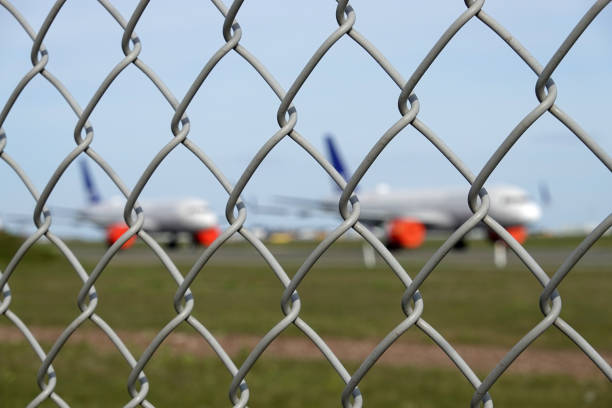 Grounded Airplane, Covid - 19 Corona Pandemic stock photo