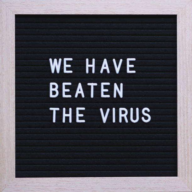 istock We have beaten the virus on blackboard 1219439152