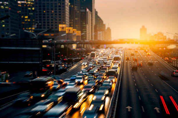 istock rush hour traffic of city at night 1219439749