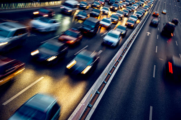 istock rush hour traffic of city at night 1219439755