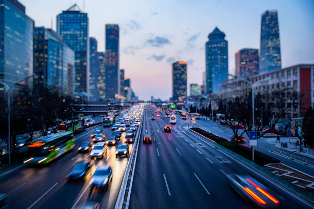 istock rush hour traffic of city at night 1219439764