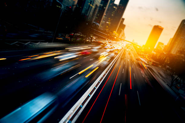 istock rush hour traffic of city at night 1219439766