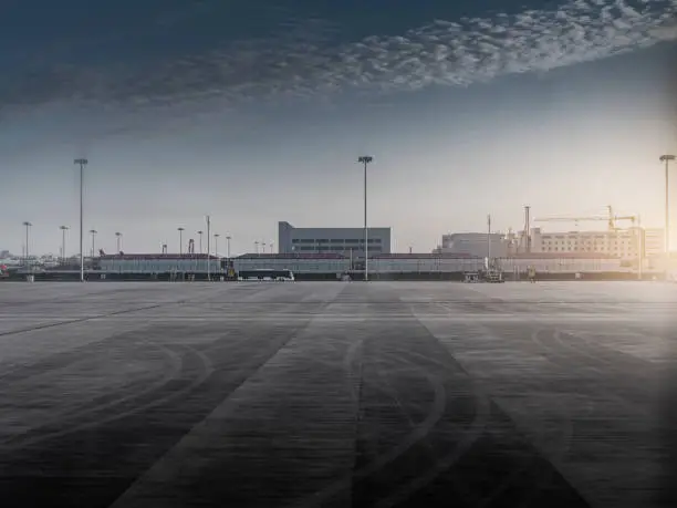Photo of empty runway of airport