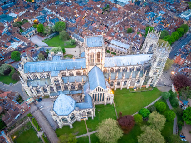 istock Aerial twilight view of York Minster, England 1219442012
