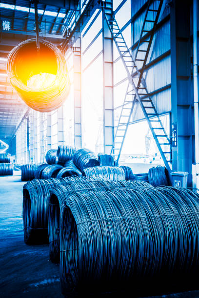 istock Industrial metallurgical plant rod warehouse 1219443544