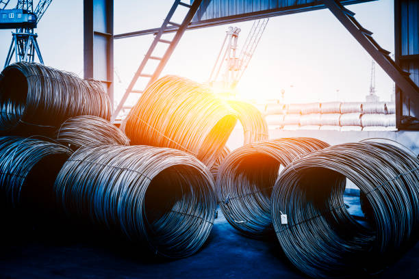 istock Industrial metallurgical plant rod warehouse 1219443612