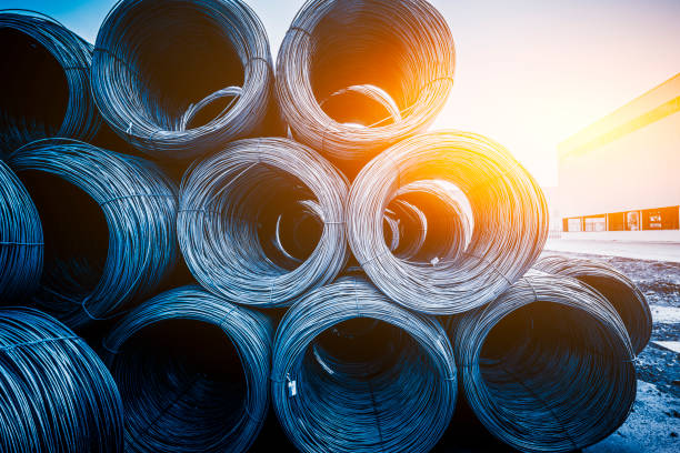 istock Steel Wire in Coil warehouse 1219443691