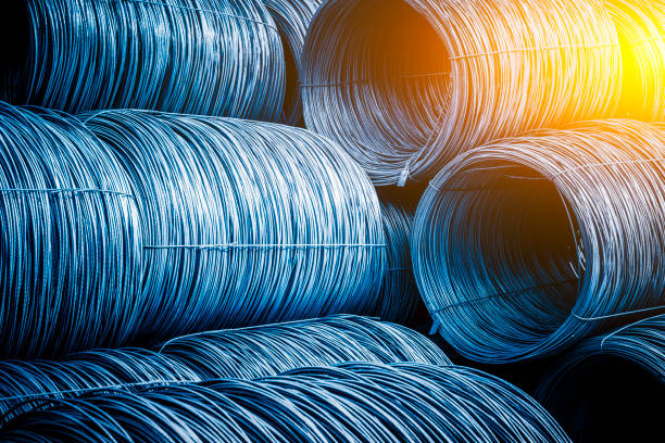 istock Steel Wire in Coil warehouse 1219443692