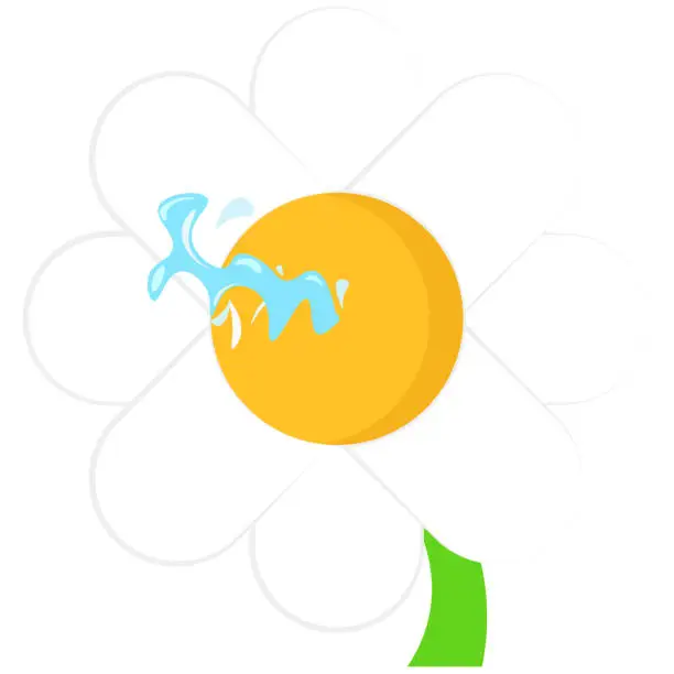 Vector illustration of Joke flower with water jet