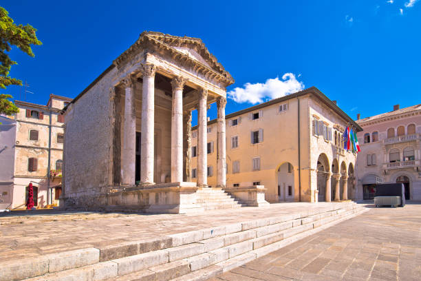 istock Pula. Forum square and roman Temple of Augustus view 1219452940