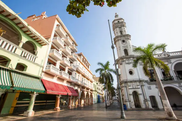 City view of the historic center of Heroica Veracruz, Mexico.