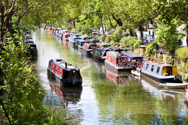 View of Regent's Canal, Little Venice, London View of Regent's Canal, Little Venice, London - England regents canal stock pictures, royalty-free photos & images