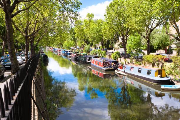 View of Regent's Canal, Little Venice, London View of Regent's Canal, Little Venice, London - England little venice london stock pictures, royalty-free photos & images