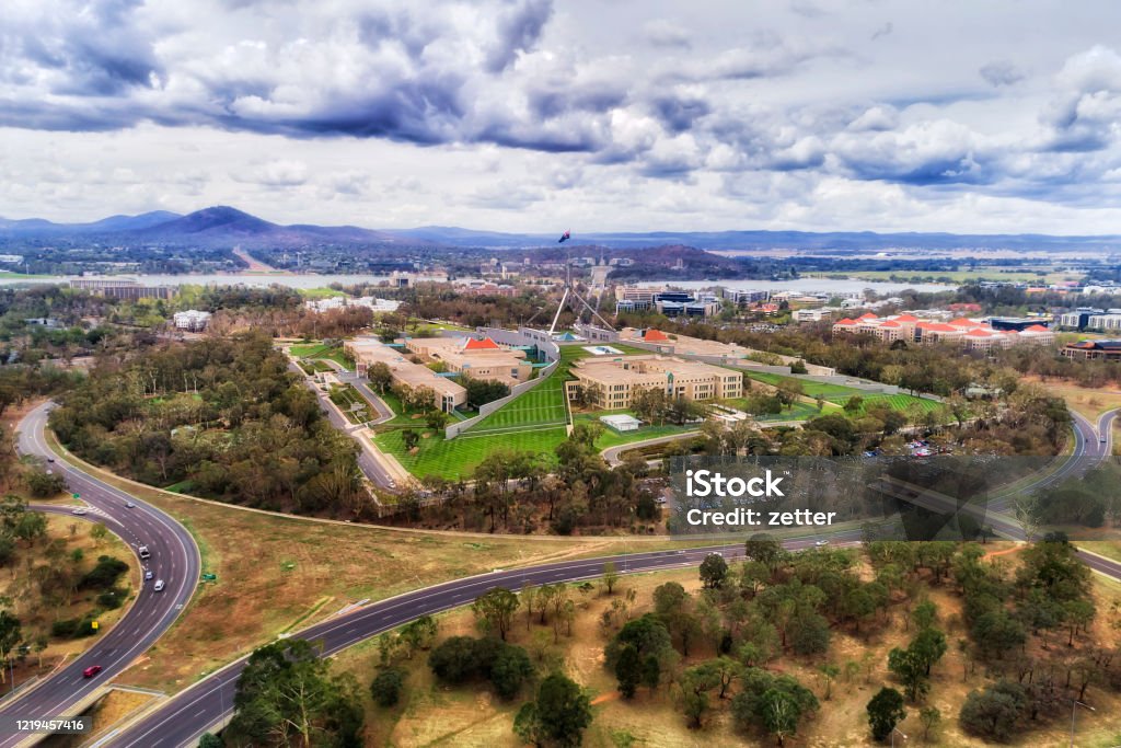 D ACT Parl pack hörn park - Royaltyfri Canberra Bildbanksbilder