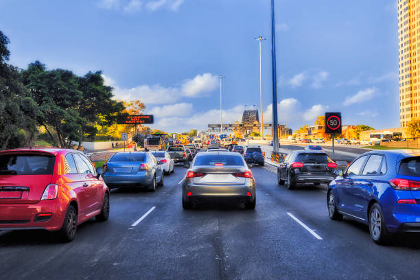 hwy sy ovest dist 2 ponte jam - traffic jam traffic car city foto e immagini stock