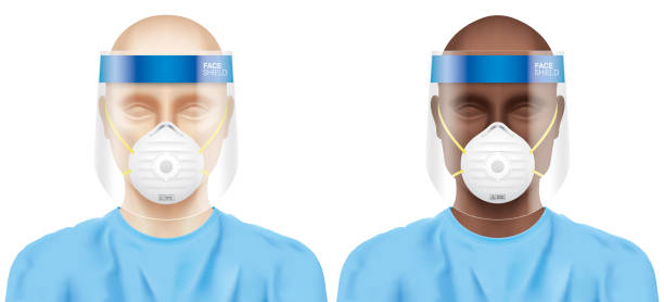 Doctors With Plastic Face Shields Surgical Masks Stock Illustration -  Download Image Now - Protective Face Mask, N95 Face Mask, Coronavirus -  iStock