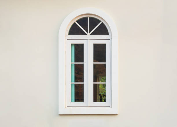 istock vintage house window frame on white wall background 1219461759