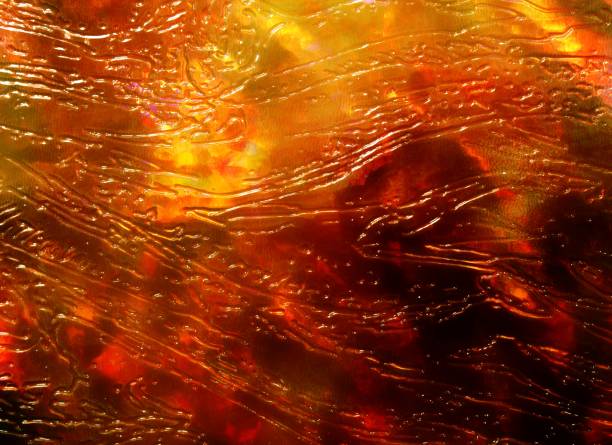 istock Room with light behind a colorful patterned glass. Glowing abstract background. 1219464101