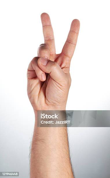 Ręka Wskazuje Znak Zwycięstwa I Pokój Zbliżenie Puste - zdjęcia stockowe i więcej obrazów Część