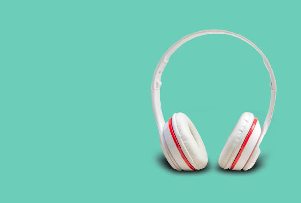 istock Red earbuds with red 7.1 high end system on a natural reflection black background clipingpart 1219467002