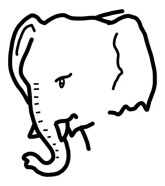 Vector illustration of Elephant cartoon head