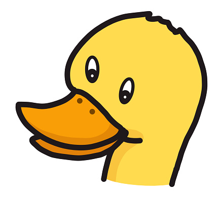Yellow Duck Cartoon Head Stock Illustration - Download Image Now - Animal,  Animal Body Part, Animal Head - iStock