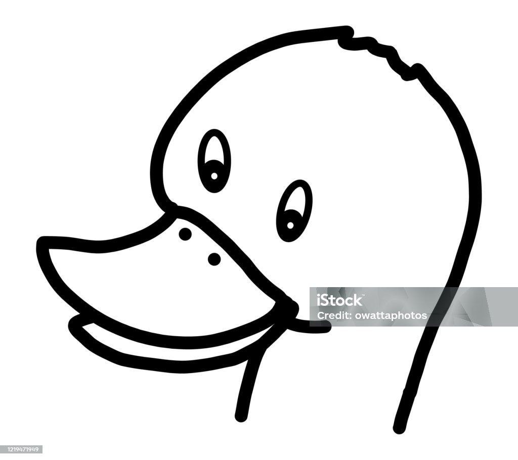 Ilustración de Cabeza De Dibujos Animados De Pato y más Vectores Libres de  Derechos de Blanco y negro - Blanco y negro, Pato - Pájaro acuático, Animal  - iStock