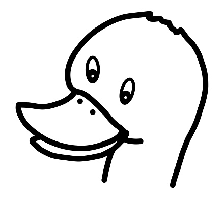 Duck Cartoon Head Stock Illustration - Download Image Now - Black And White,  Duck - Bird, Animal - iStock