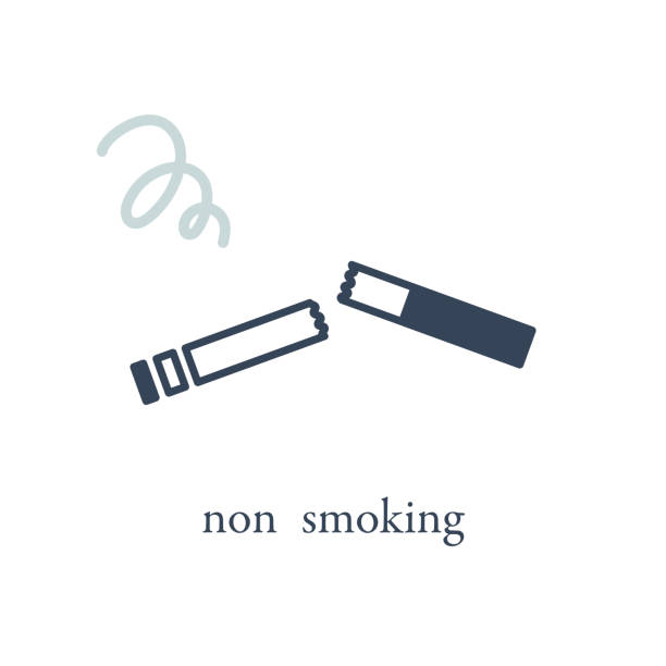 это иконописная иллюстрация некурящих. векторное изображение. - smoking sign stock illustrations