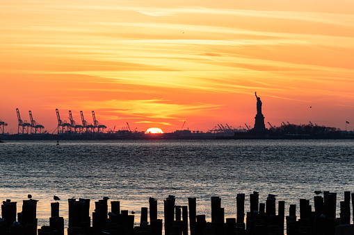 Statue of Liberty at Sunset / NYC Harbor, Manhattan