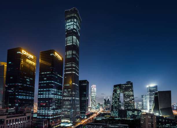 beijing urban skyline en la noche - biological culture outdoors travel destinations architecture fotografías e imágenes de stock