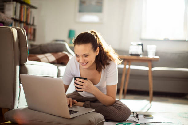 istock Young woman working from home 1219479938