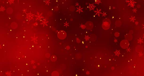 istock Red snowflakes and bokeh lights on the red Merry Christmas background. 3D rendering 3D illustration 1219486017