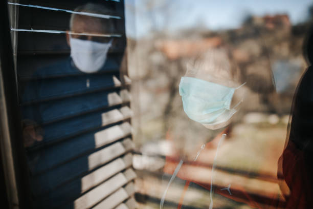 istock Senior couple in home quarantine 1219487349