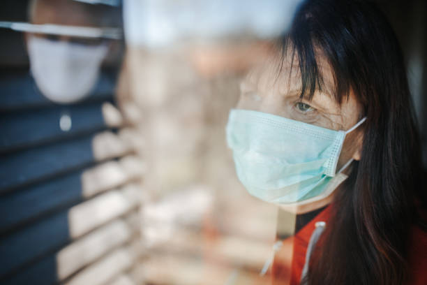istock Senior couple in home quarantine 1219488295
