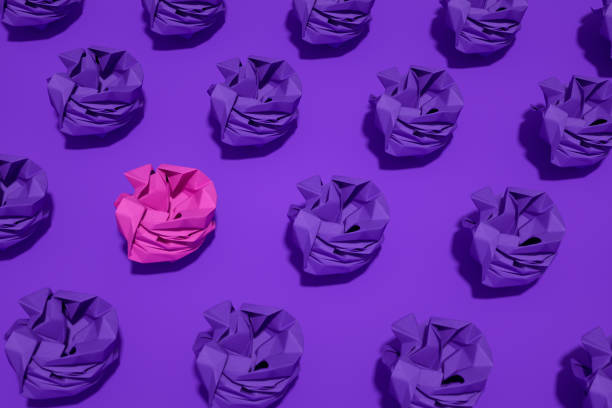 Crumpled Paper, Different Idea, Standing Out From the Crowd Concept